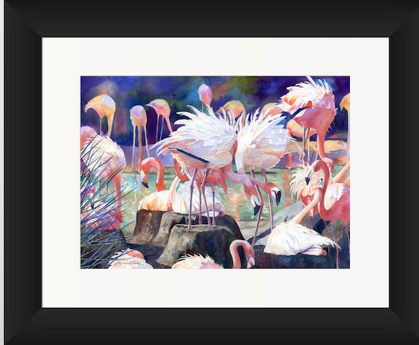 Click to view detail for Flamingo Dance 19x26 $3450