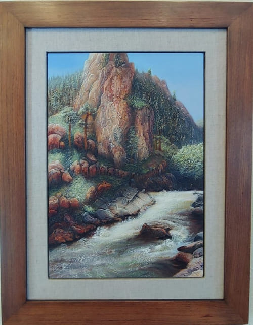 Click to view detail for Flowing Round Rocks 13x9 $950