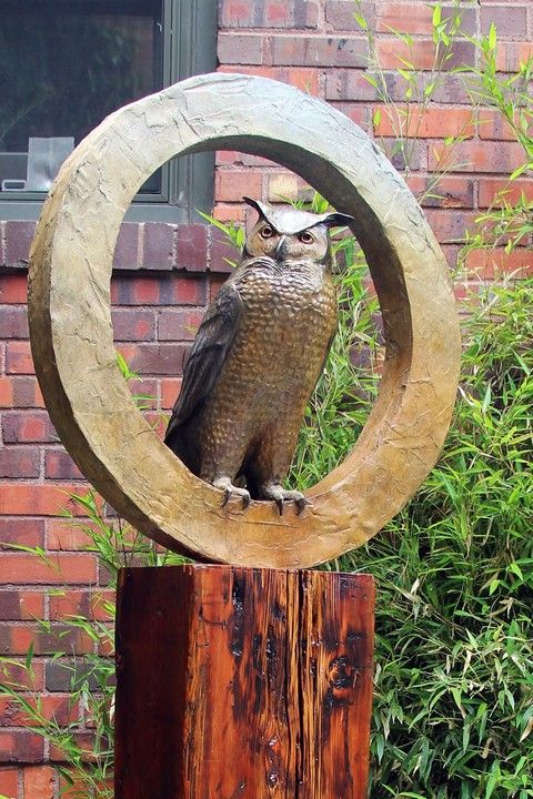 FL101 Great Horned Owl 6.6 Ft. Tall $17500 at Hunter Wolff Gallery
