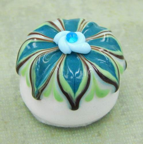 HG-193 White Chocolate/Turquoise Aster Treat $48 at Hunter Wolff Gallery