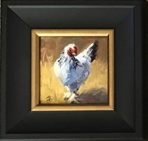 Here Chick, Chick, Chick 4x4 $190 at Hunter Wolff Gallery
