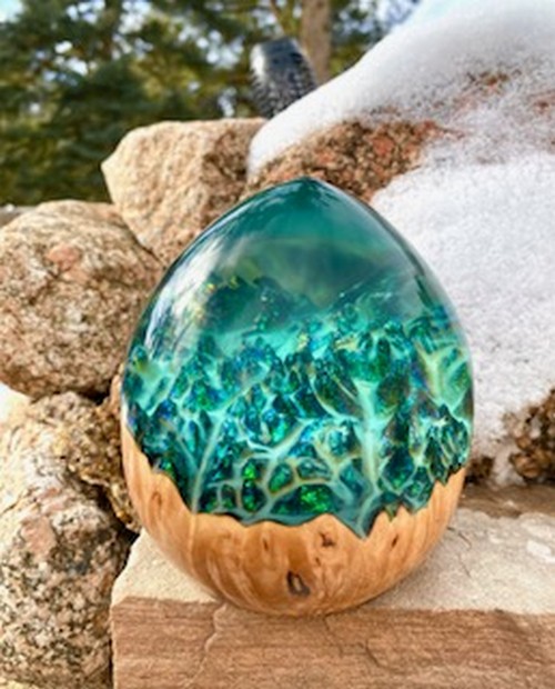 SH235 Maple & Blue Resin $225 at Hunter Wolff Gallery