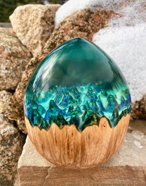 Click to view detail for SH235 Maple & Blue Resin $225