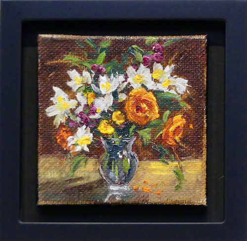 Itty Bitty Bouquet 3x3 $125 at Hunter Wolff Gallery