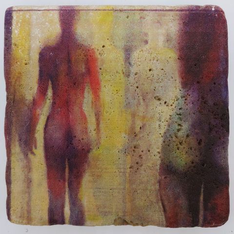 JS001 Coaster Two Figures 4x4 $26 at Hunter Wolff Gallery