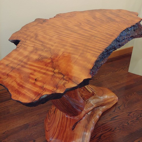 JW-181 Redwood Burl and Juniper Table $4250 at Hunter Wolff Gallery