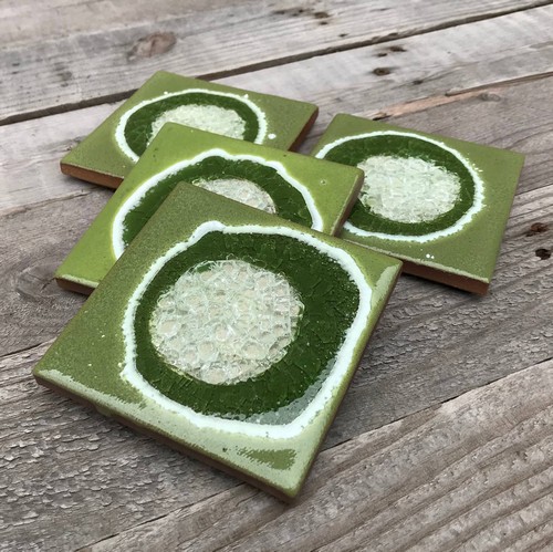 KB-585 Coasters Set of 4 Apple $43 at Hunter Wolff Gallery