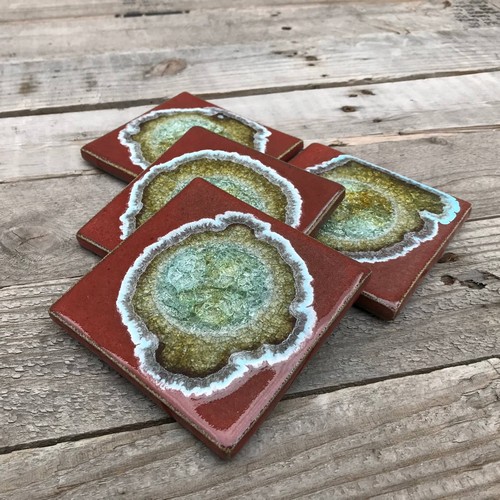 Click to view detail for KB-536 Coaster Set -  Red $42