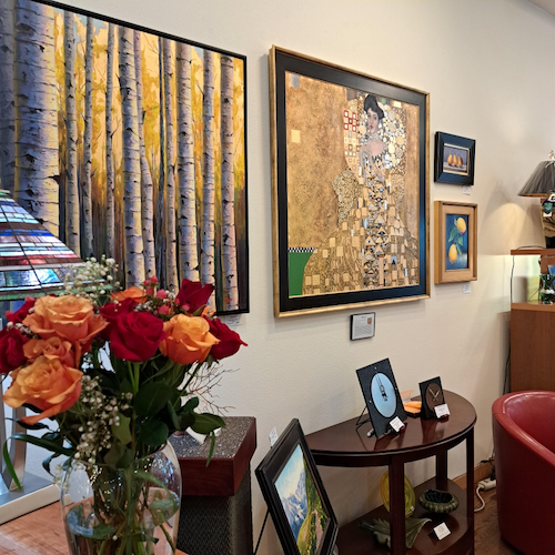 Adele Broch-Bauer after Klimt 40x40 $7000 at Hunter Wolff Gallery