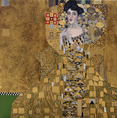 Adele Broch-Bauer after Klimt 40x40 $7000 at Hunter Wolff Gallery