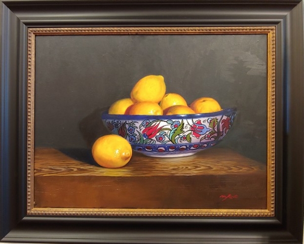 Click to view detail for Lemons and Turkish Tulips  18x24  $1800