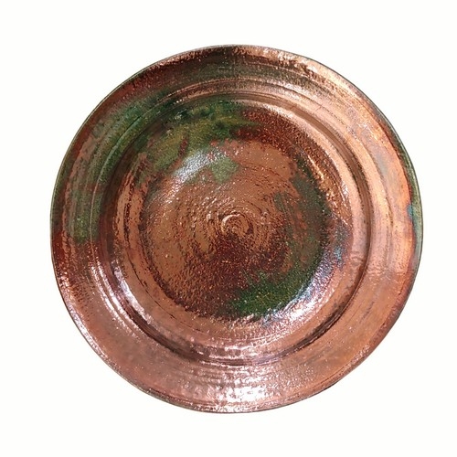 MW-361 Raku Platter Copper/Green $150 at Hunter Wolff Gallery