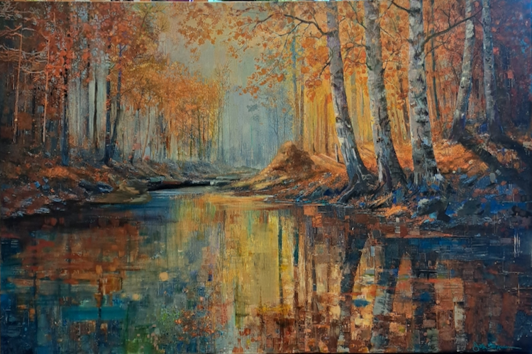 Memory of Fall 40x60 $4600 by JOHN SHERMAN