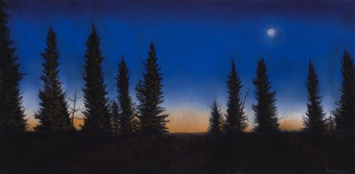Moonrise 8 ¾ x 17 ¾ $1600 at Hunter Wolff Gallery