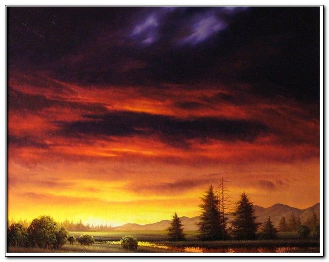 Mountain Sunset at Hunter Wolff Gallery
