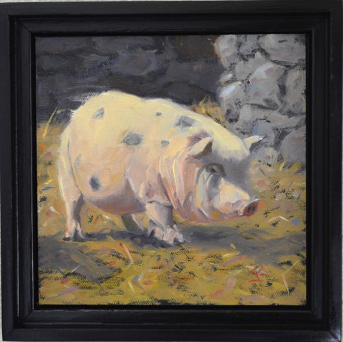 Off To Lunch 6x6 $275 at Hunter Wolff Gallery