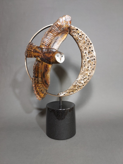Barn Owl 17 x 10 x 5 $2,500 at Hunter Wolff Gallery