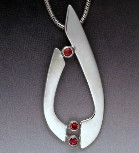 Click to view detail for MB-P380 Pendant Birthing with Red Sapphires $396