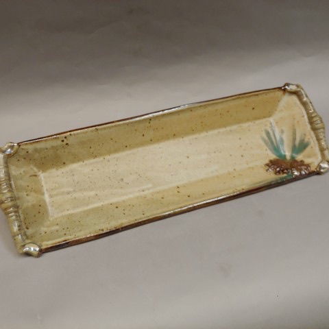 Click to view detail for Platter, Long 17.5 x 5.75 Pine Cone