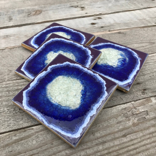 Click to view detail for KB-639 Coaster Set of 4 Purple $45