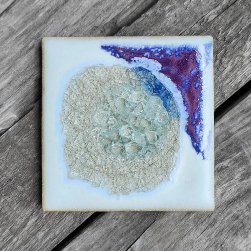 KB-713 Coasters Set of 4 Purple Rose $45 at Hunter Wolff Gallery