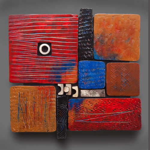 RC-004 Ceramic Wall Scupture Oblong Square $340 at Hunter Wolff Gallery