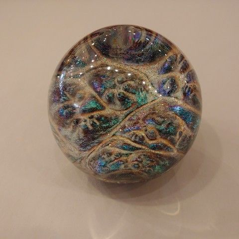SH071 Sphere  Burl & Resin  First Snow at Hunter Wolff Gallery