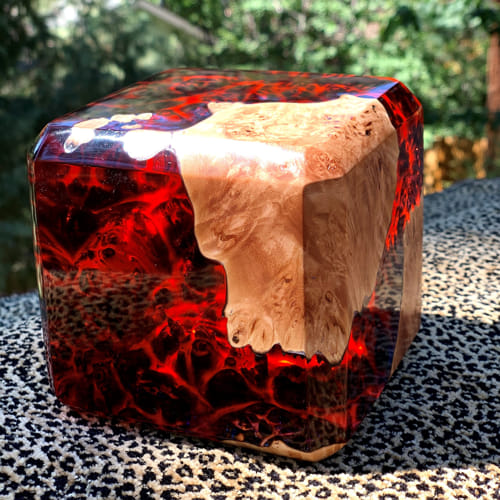 SH115 Fire Cube Red 4 at Hunter Wolff Gallery