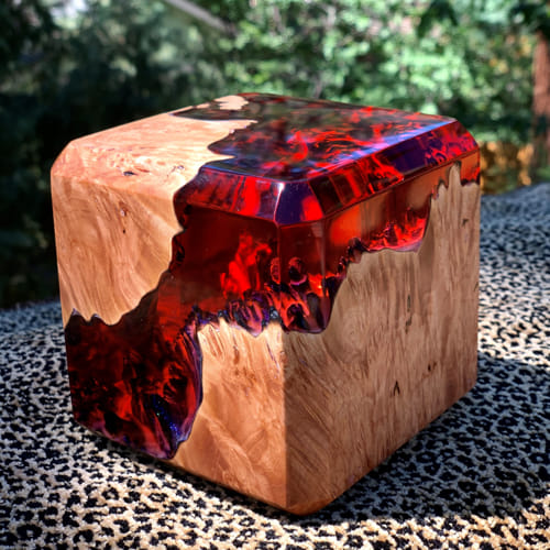 SH115 Fire Cube Red 4 at Hunter Wolff Gallery
