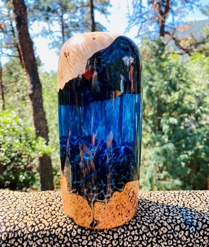 Click to view detail for SH191 Double Cap Maple Burl/Blue $400