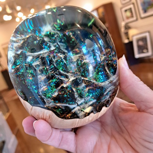 SH215 Maple & Clear Resin, 4 Inch Color Shift $200 at Hunter Wolff Gallery