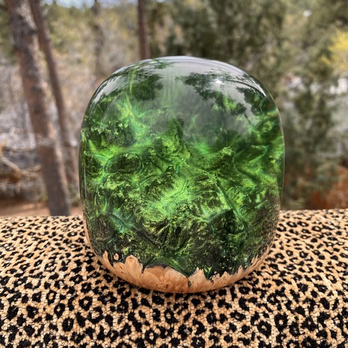 SH223 Maple and Clear Emerald Green $200 at Hunter Wolff Gallery