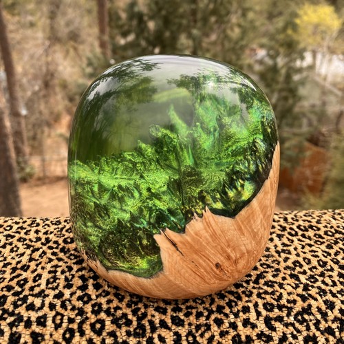 SH223 Maple and Clear Emerald Green $200 at Hunter Wolff Gallery