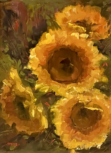 Sunflowers  12 x 9 $490 at Hunter Wolff Gallery