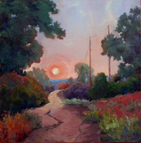 Setting Sun Through The Haze 16x16 $870 at Hunter Wolff Gallery