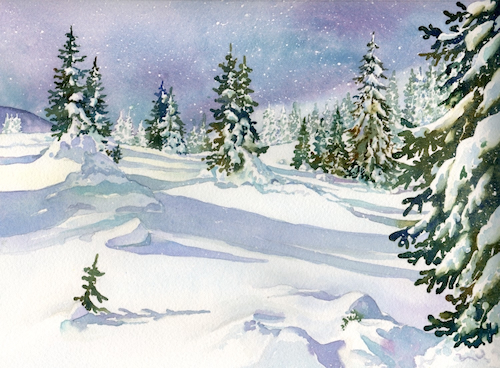 Snow Drifts 8x11 $550 at Hunter Wolff Gallery