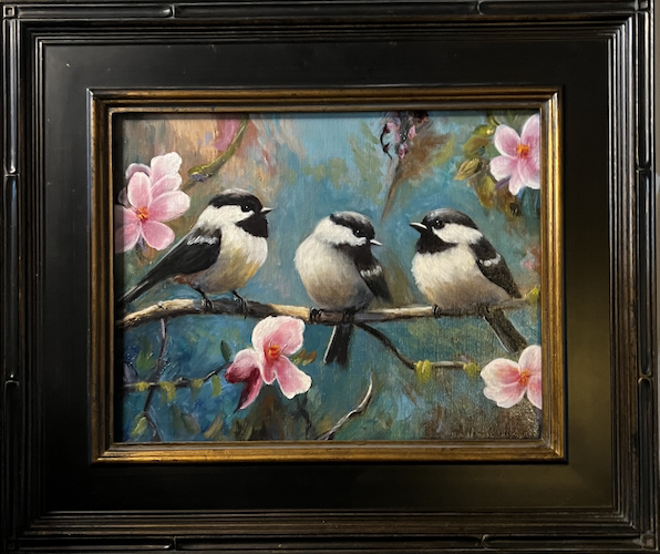 Click to view detail for Spring Chickadees 11x14 $575