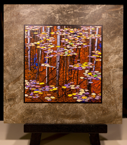 Click to view detail for Stained Glass on Stone Plaque 12x12 $90