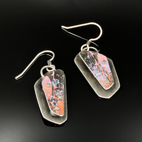Click to view detail for TC-077 Earrings, Lavendar, Persimmons Layered $135