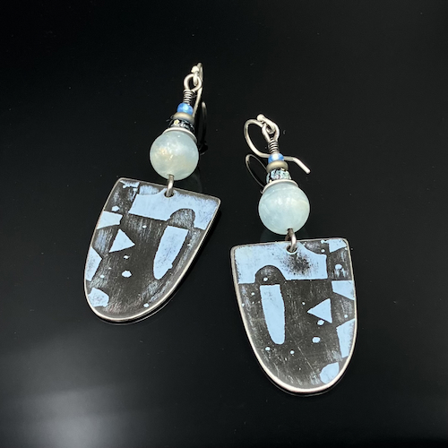 TC-005 Earrings, Denim Blue Arch  $90 at Hunter Wolff Gallery