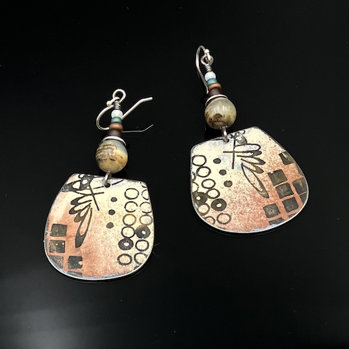 TC-007 Earrings, Neutral Brown Oversized $110 at Hunter Wolff Gallery