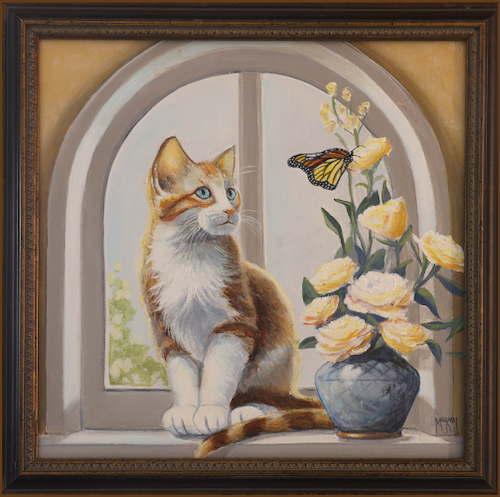 Click to view detail for The Curious Kitten 12x12 $680