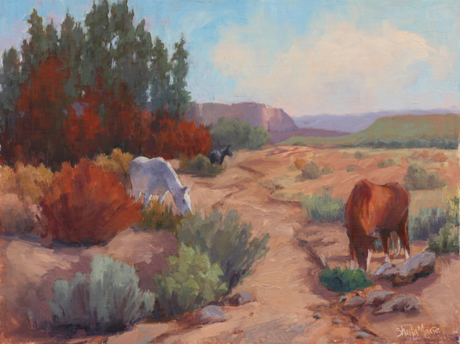 The Locals in Torrey 9x12 $435 at Hunter Wolff Gallery