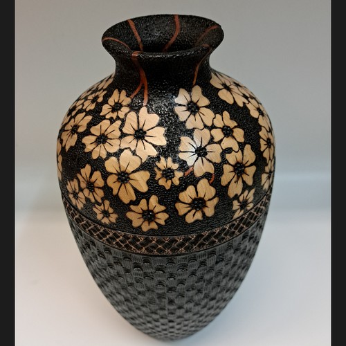 VL-003 Vase, Flower Series #16 11.75x6 $1800 at Hunter Wolff Gallery