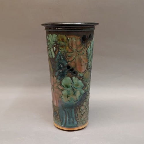 Click to view detail for Vase, Green Rose 10