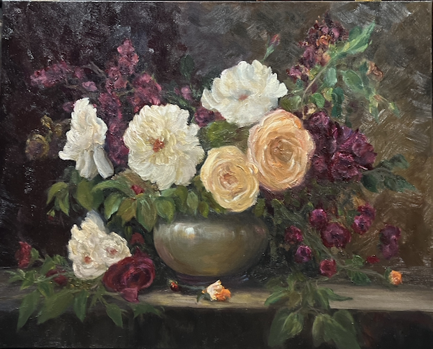 Click to view detail for Velvet Evening Arrangement 30x24 $2800