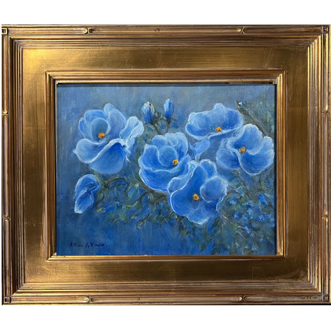 Click to view detail for Blue Blossoms 11x14 $450
