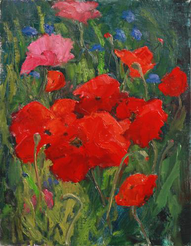 Wednesday's Poppies 14x11 $600 at Hunter Wolff Gallery