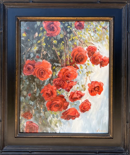 Hanging Roses 20x16 $1000 at Hunter Wolff Gallery