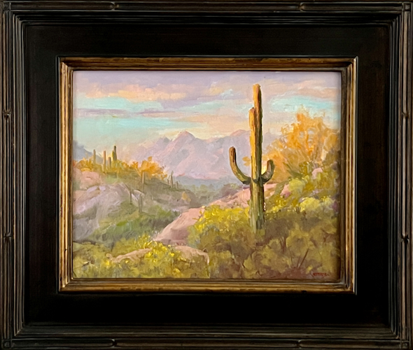 Sunlit Saguaro 11 x 14 $640 at Hunter Wolff Gallery